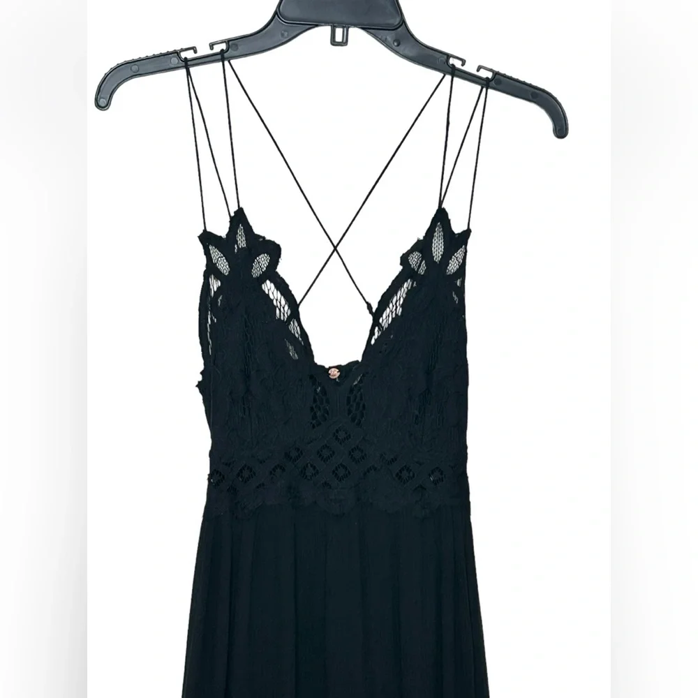 Free People FP One Adella Maxi Slip Dress in Black, Size S - Picture 2 of 10